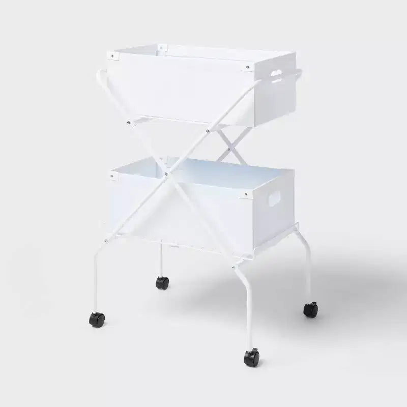 2 Tier Collapsible Cart with Bins - Brightroom™