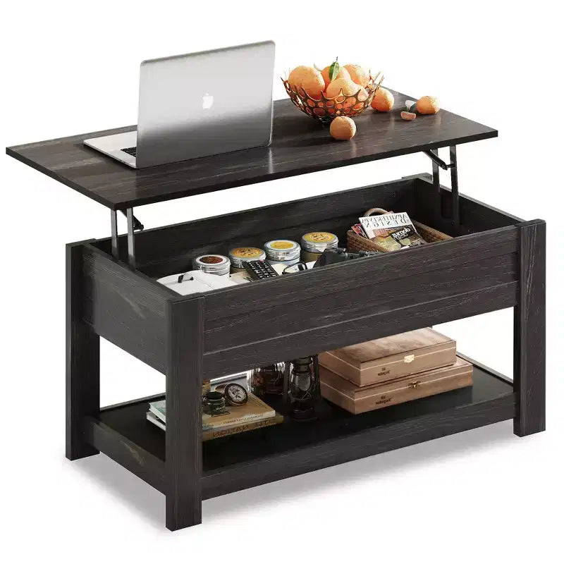Coffee Table, 39 Lift Top Coffee Table with Hidden Compartment and Storage Shelf