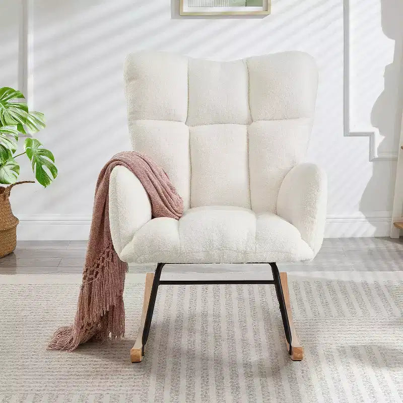 Modern Rocking Chair with High Backrest