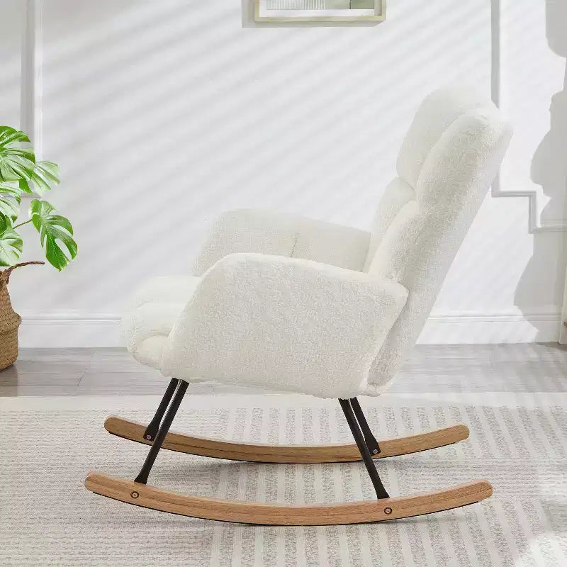 Modern Rocking Chair with High Backrest