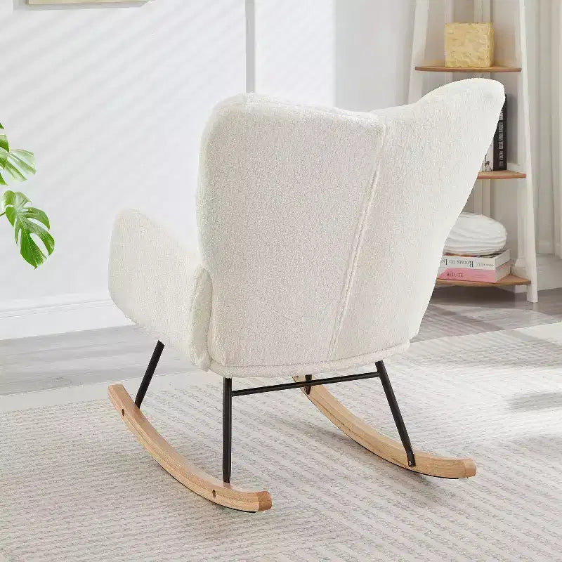 Modern Rocking Chair with High Backrest