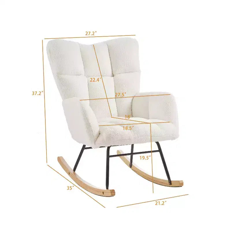 Modern Rocking Chair with High Backrest