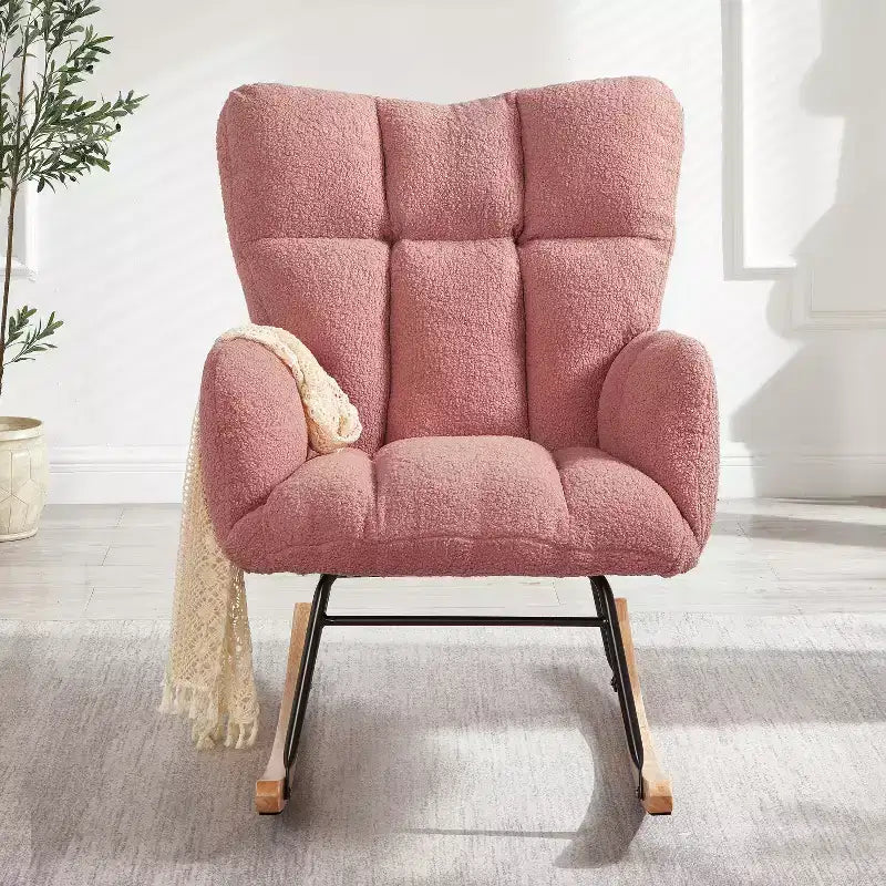 Modern Rocking Chair with High Backrest