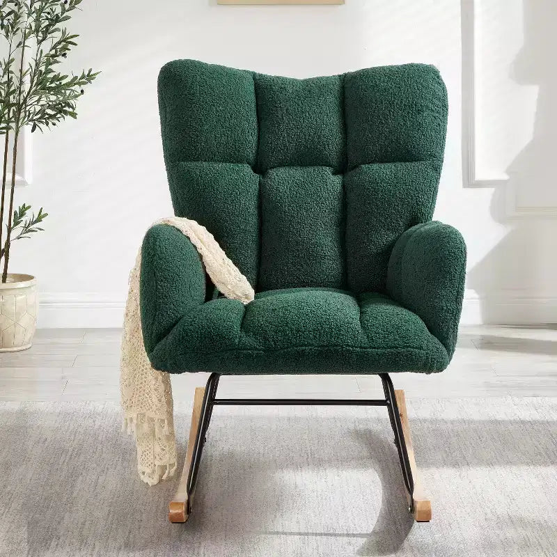 Modern Rocking Chair with High Backrest