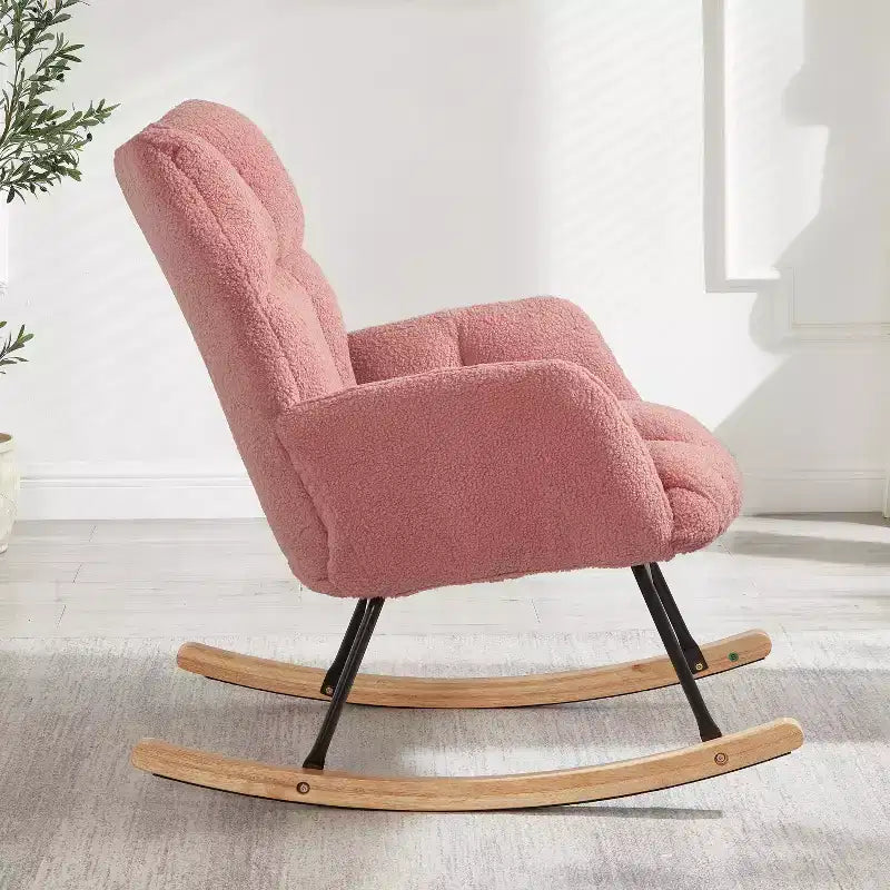 Modern Rocking Chair with High Backrest