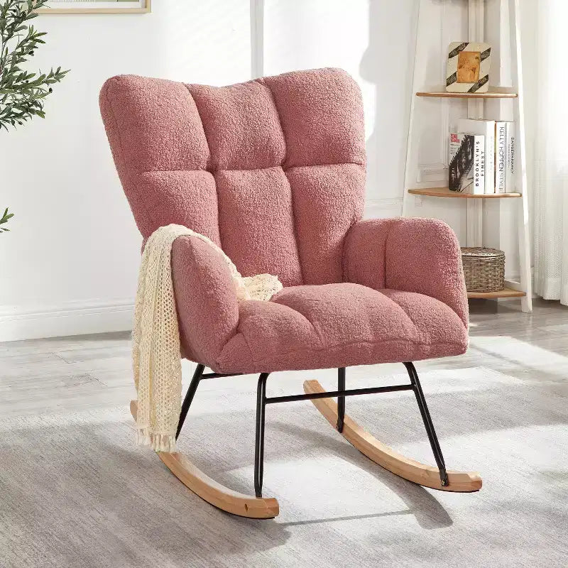 Modern Rocking Chair with High Backrest