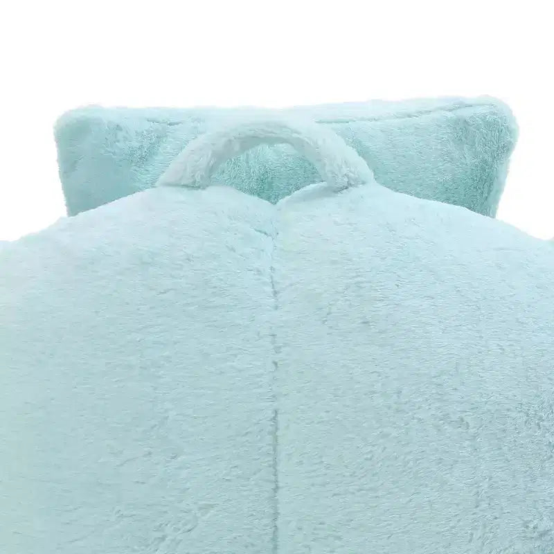 Giant Bean Bag Chair with Footstool, Oversized for Adults & Kids, Faux Fur Shell-Shaped