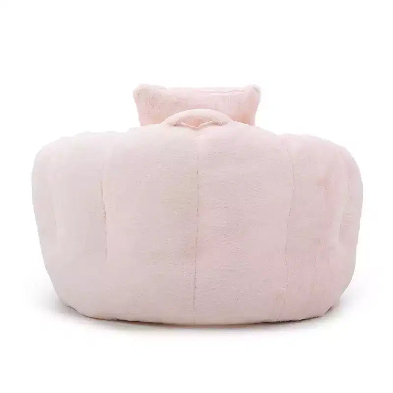 Giant Bean Bag Chair with Footstool, Oversized for Adults & Kids, Faux Fur Shell-Shaped