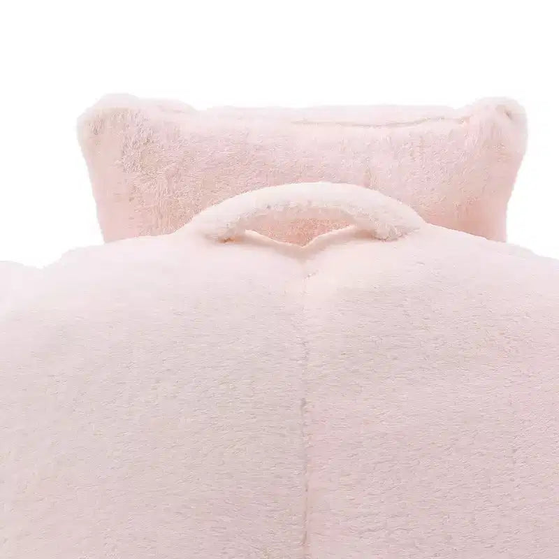 Giant Bean Bag Chair with Footstool, Oversized for Adults & Kids, Faux Fur Shell-Shaped