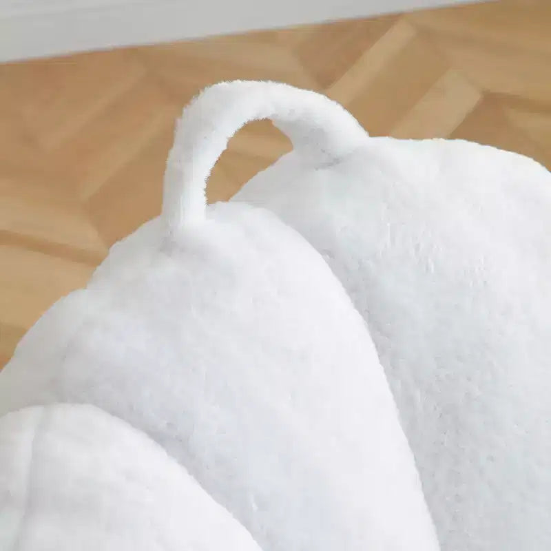 Giant Bean Bag Chair with Footstool, Oversized for Adults & Kids, Faux Fur Shell-Shaped