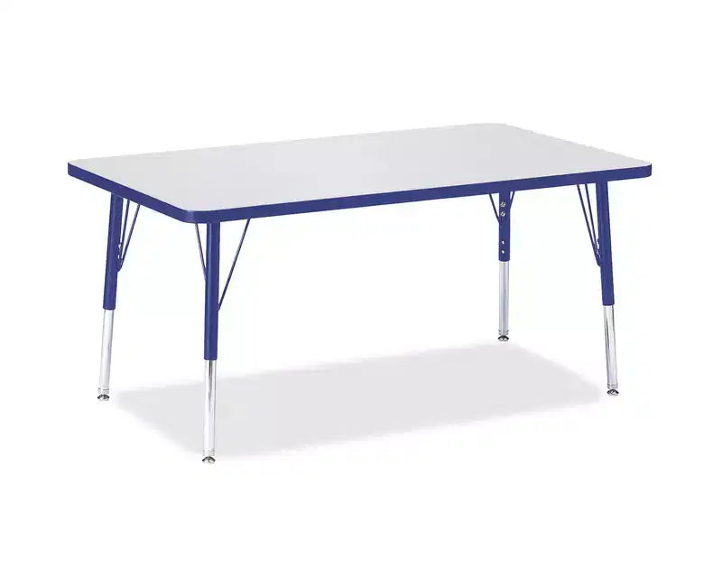Elementary Height Gray Top Rectangular Table (30 x 48) in Blue