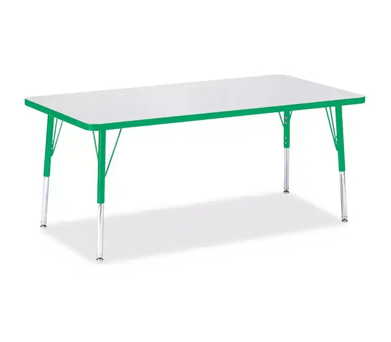 Jonti-Craft Berries Elementary Height Color Edge Rectangle Table 30 x 60 in Green