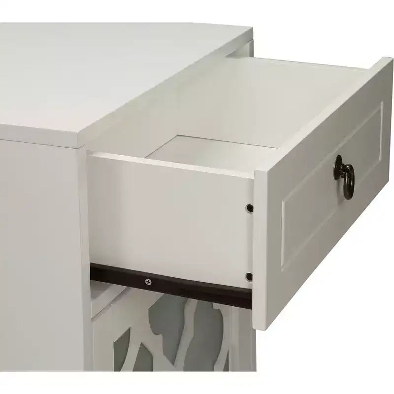 Retro Bedroom Dresser Nightstand with 5 Faux Wood Grain Drawers, Storage Chest Cabinet with Metal Glides