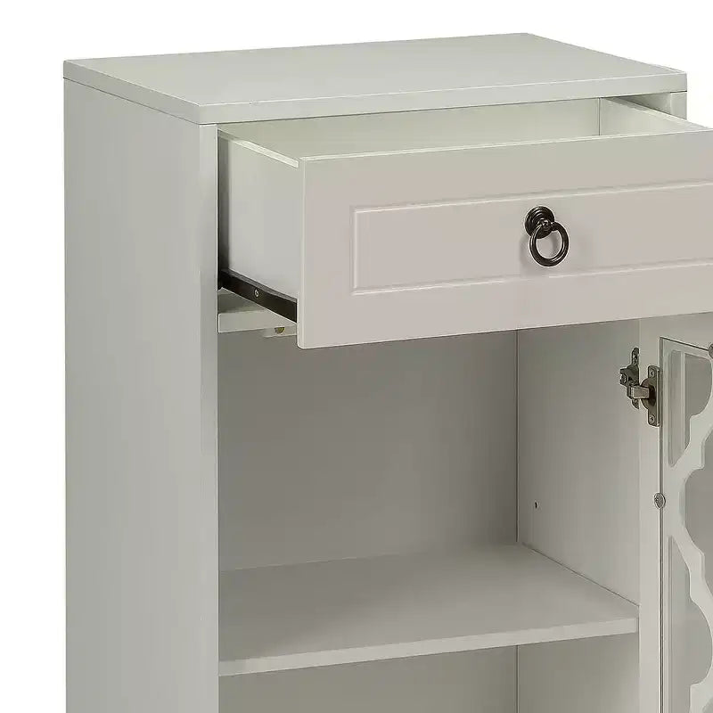 Retro Bedroom Dresser Nightstand with 5 Faux Wood Grain Drawers, Storage Chest Cabinet with Metal Glides