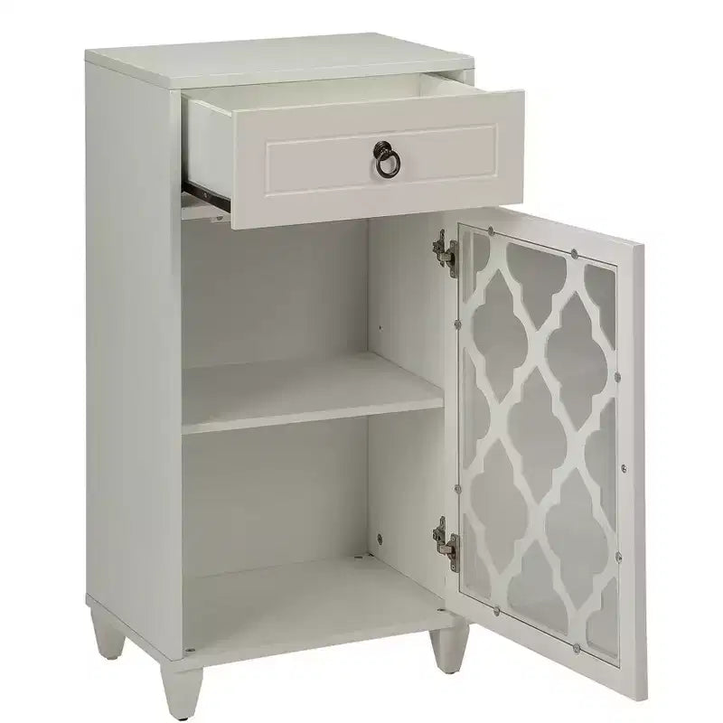 Retro Bedroom Dresser Nightstand with 5 Faux Wood Grain Drawers, Storage Chest Cabinet with Metal Glides