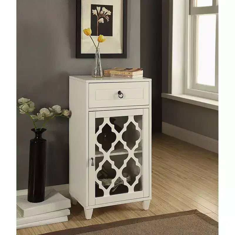 Retro Bedroom Dresser Nightstand with 5 Faux Wood Grain Drawers, Storage Chest Cabinet with Metal Glides