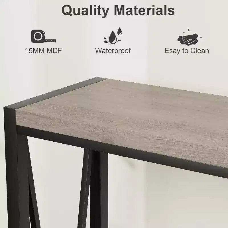 43" Console Table with V Design & 2-Tier Storage
