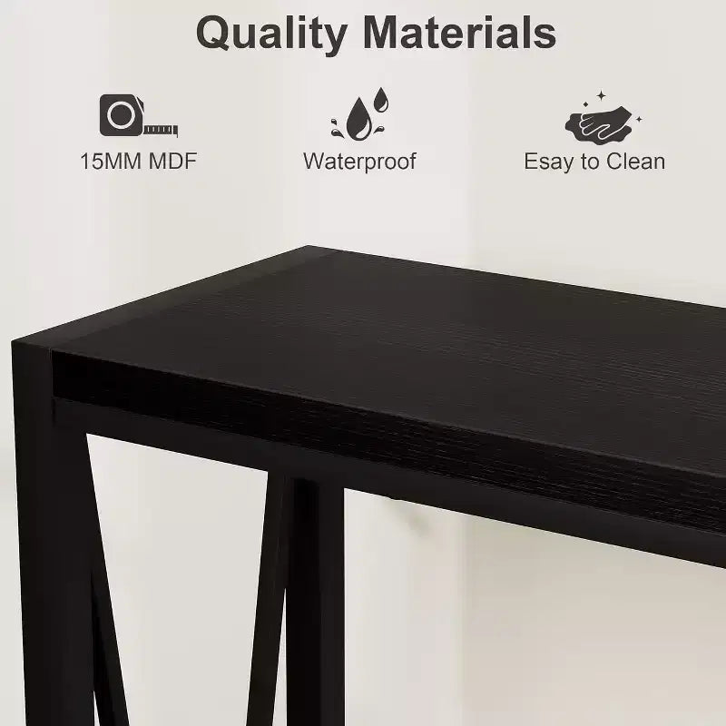 43" Console Table with V Design & 2-Tier Storage