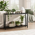 43 Console Table, V Design, 2-Tier Entryway Table with Storage, Industrial Console Table for Entryway, Living Room
