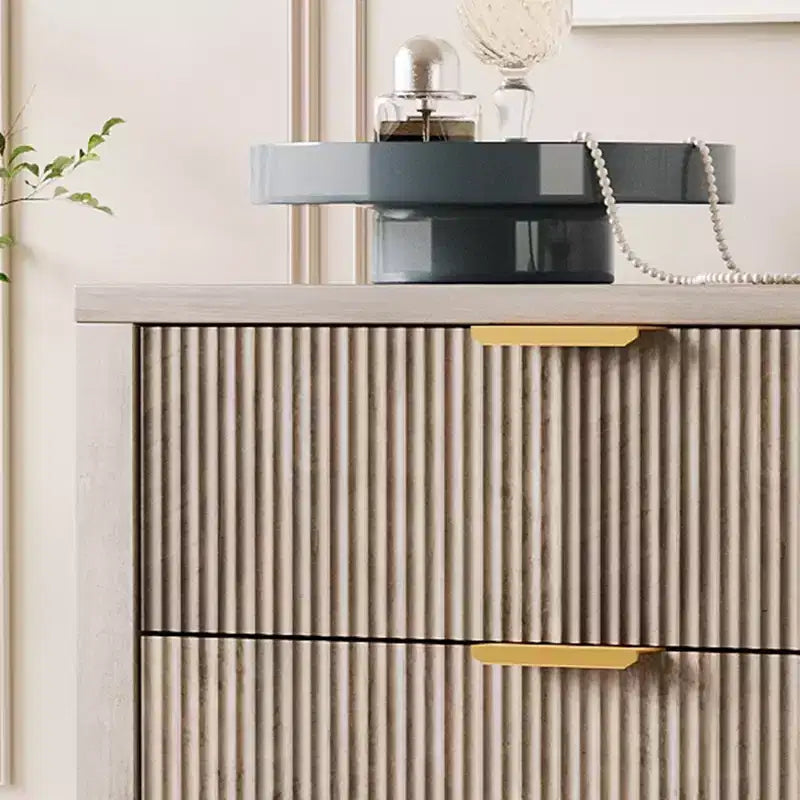 Fluted 5 Drawer Dresser - Tall Slim Chest for Bedroom, Nursery & Small Spaces