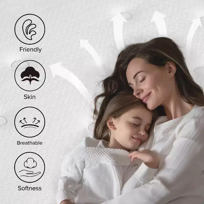Hybrid Mattress Breathable Medium Cooling Memory Foam Bed-in-a-Box White