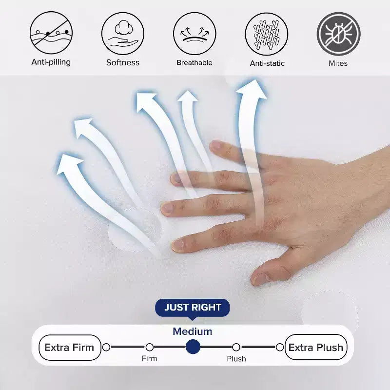 Hybrid Mattress Breathable Medium Cooling Memory Foam Bed-in-a-Box White