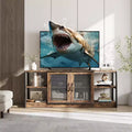 63" Farmhouse TV Stand - Rustic Media Console with Mesh Doors for TVs Up to 75"
