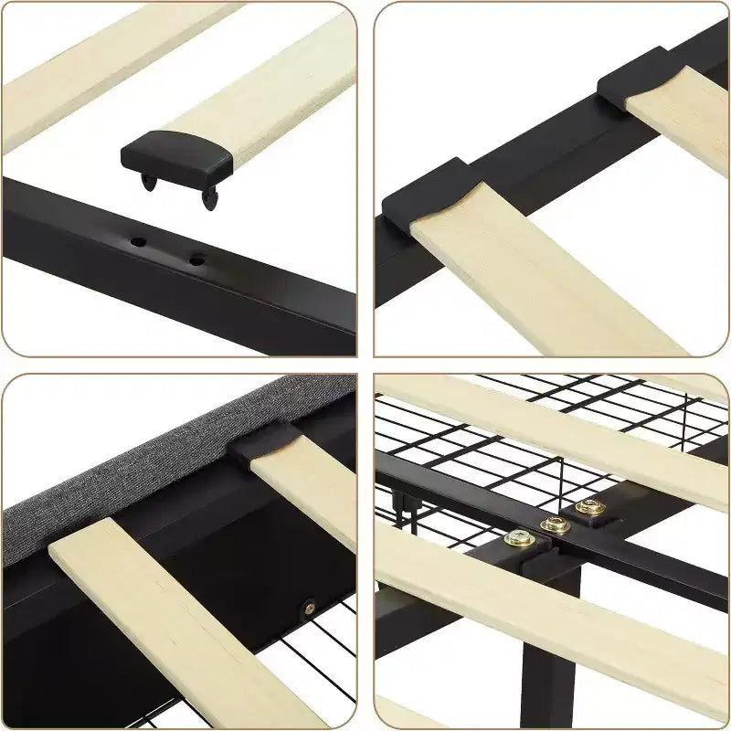 Queen Bed - Adjustable Headboard & Storage