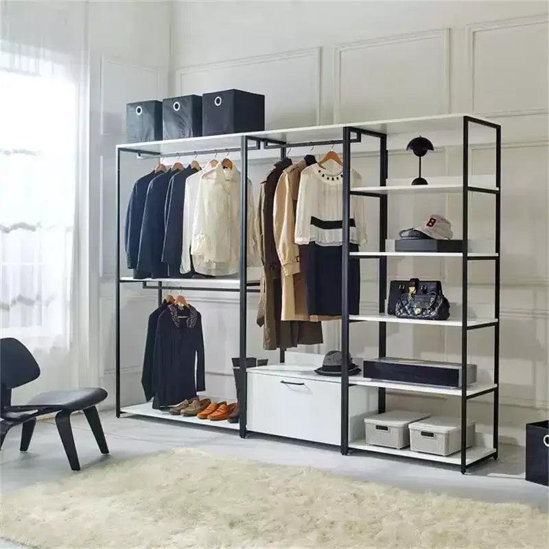 77.7 in.H x 31.5 in.W White Wood Composite Closet System with Storage Bins