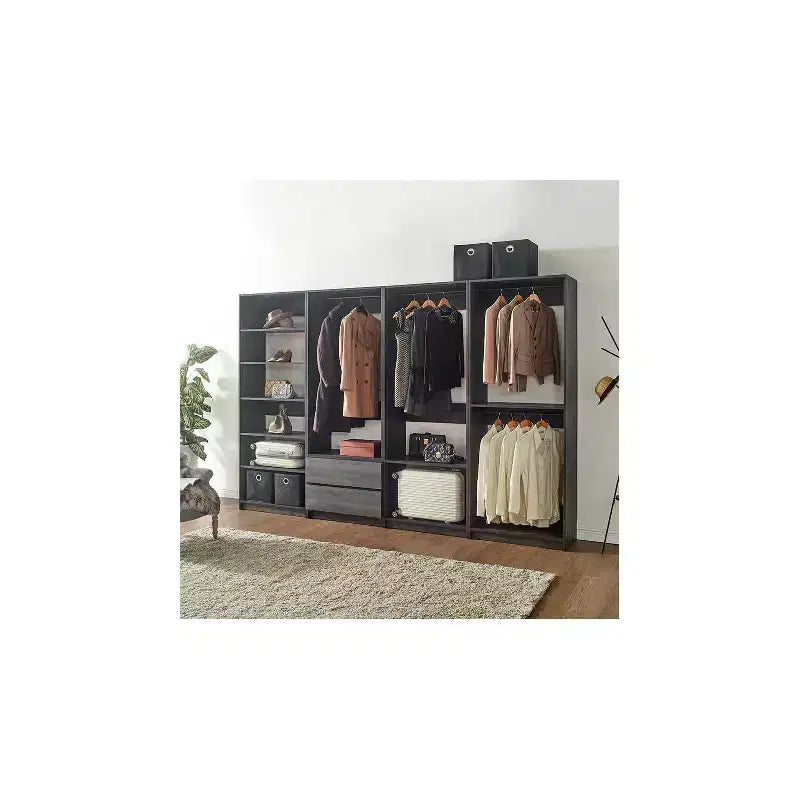 Freestanding Walk-in Wood Closet System