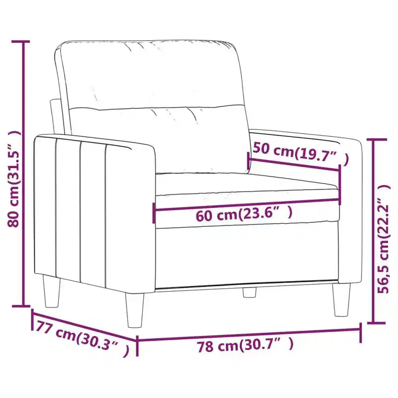 Sofa Chair in Light Gray – Breathable Fabric, Sturdy Frame & Modern Design