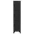 vidaXL Locker Cabinet Black Steel Locker Cabinet Rectangular Modern