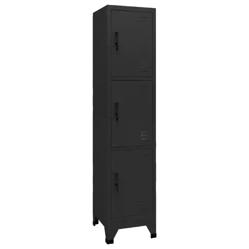 Black Steel Locker Cabinet Rectangular Modern