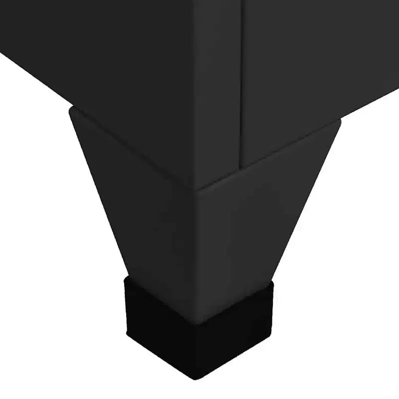 Black Steel Locker Cabinet Rectangular Modern