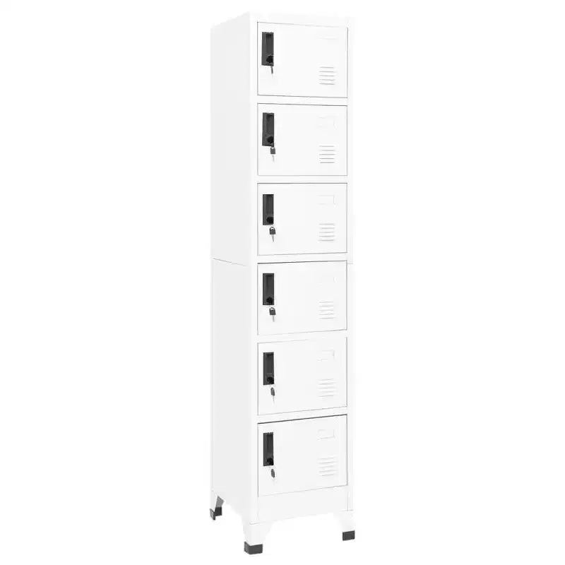 Locker Cabinet White Steel 15.0 x 15.7 x 70.9 in