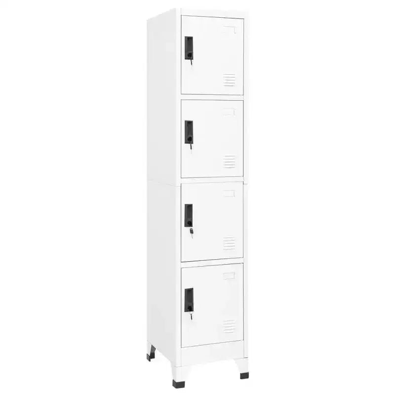 White Steel Locker Cabinet with 4 Doors