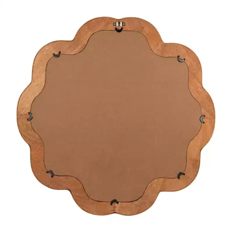 Scalloped Rattan Framed Wall Mirror