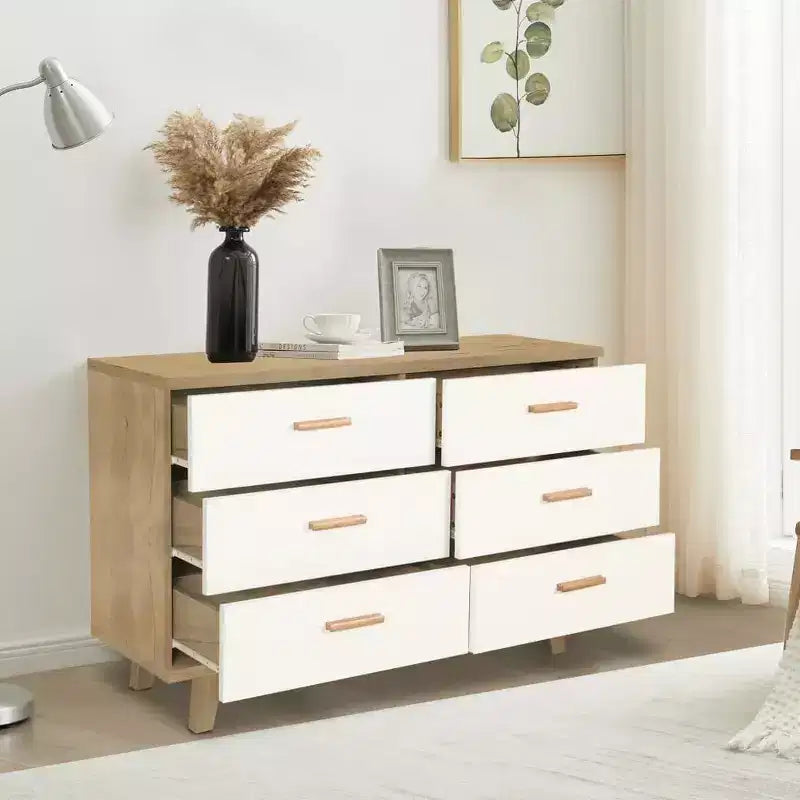 6-Drawer Storage Cabinet, Spacious Sideboard for Kitchen, Dining Room, Living Room or Home Office
