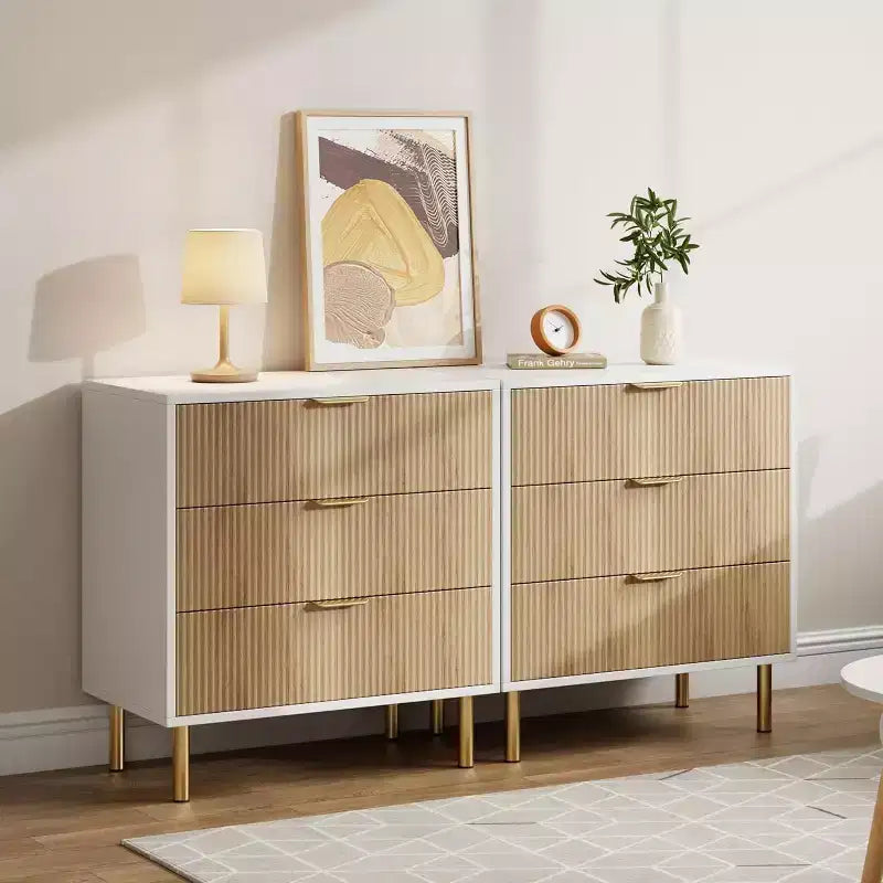 3-Drawer Dresser for Bedroom – Large Storage Chest of Drawers with Metal Handles & Anti-Tip Safety