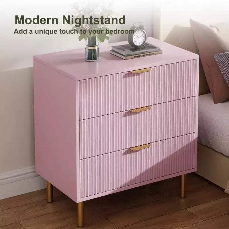 3-Drawer Dresser for Bedroom – Large Storage Chest of Drawers with Metal Handles & Anti-Tip Safety