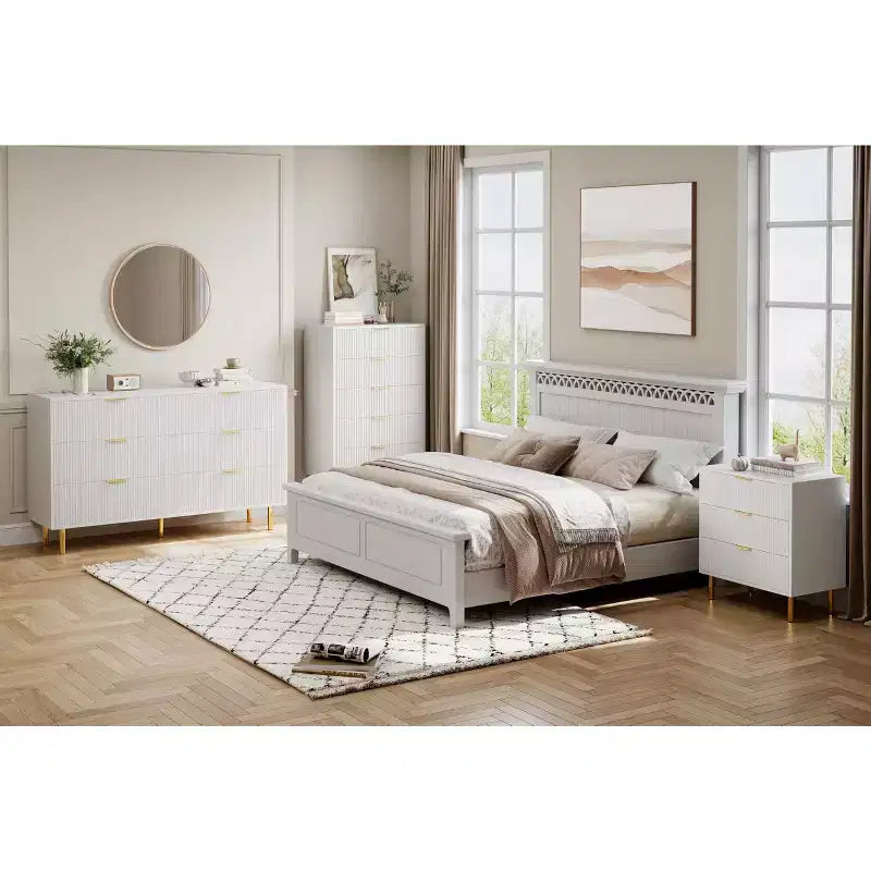 3-Drawer Dresser for Bedroom – Large Storage Chest of Drawers with Metal Handles & Anti-Tip Safety