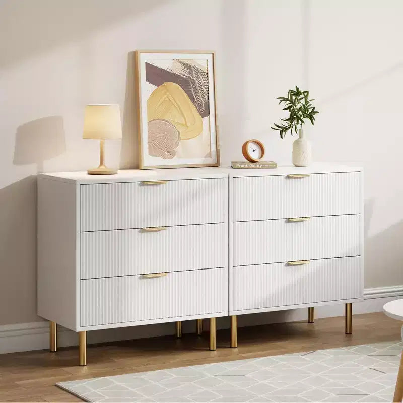 3-Drawer Dresser for Bedroom – Large Storage Chest of Drawers with Metal Handles & Anti-Tip Safety