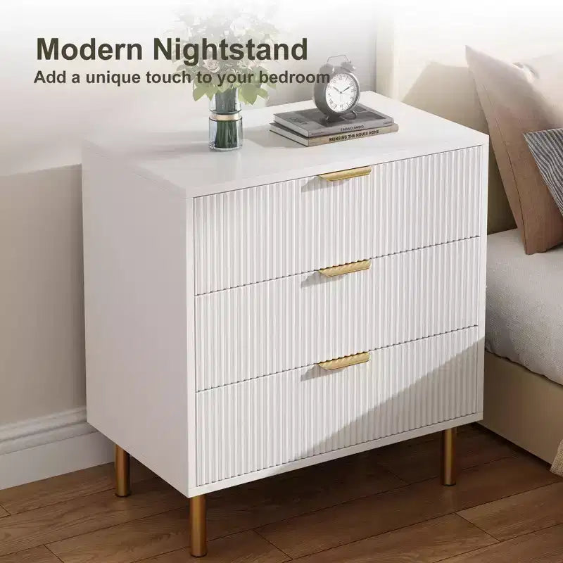3-Drawer Dresser for Bedroom – Large Storage Chest of Drawers with Metal Handles & Anti-Tip Safety