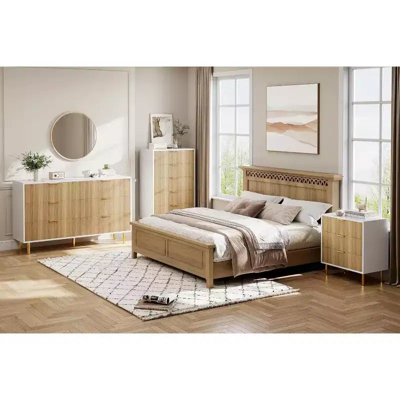 3-Drawer Dresser for Bedroom – Large Storage Chest of Drawers with Metal Handles & Anti-Tip Safety