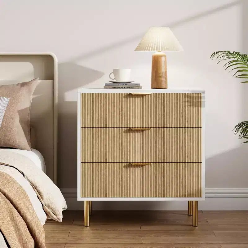 3-Drawer Dresser for Bedroom – Large Storage Chest of Drawers with Metal Handles & Anti-Tip Safety