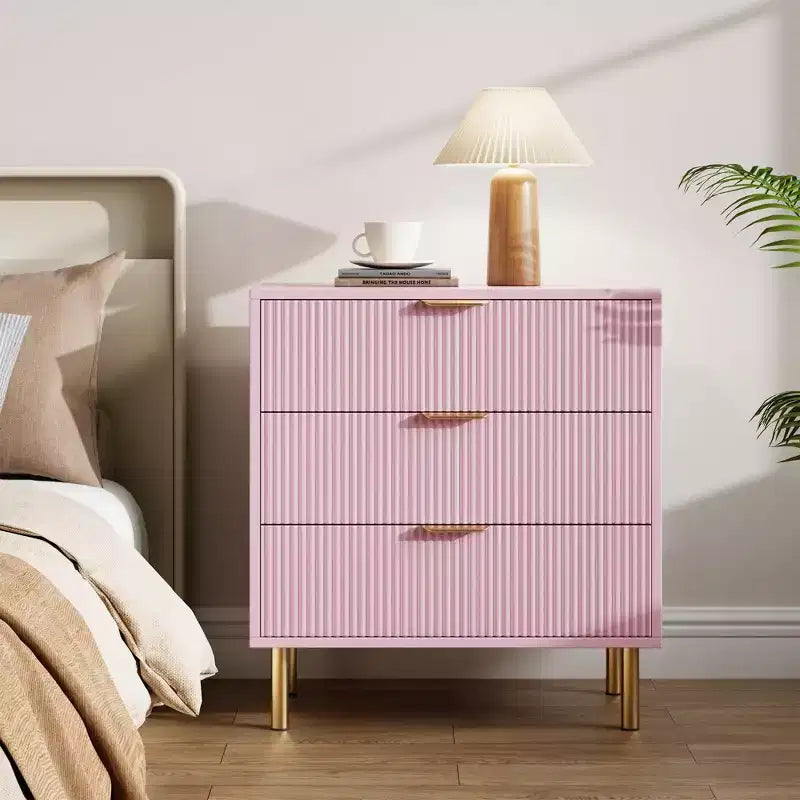 3-Drawer Dresser for Bedroom – Large Storage Chest of Drawers with Metal Handles & Anti-Tip Safety