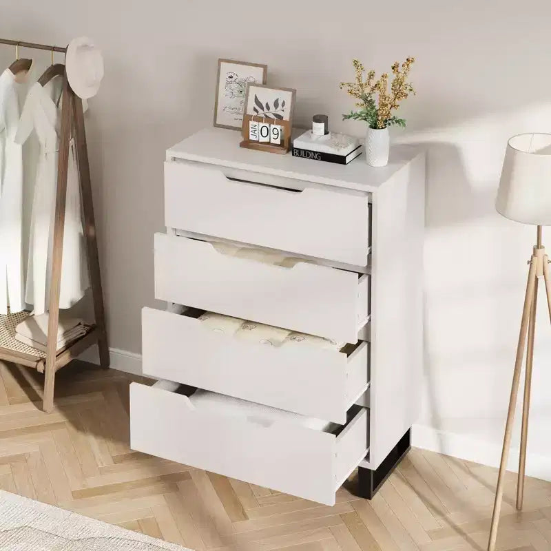 41.5" 4-Drawer Vertical Dresser - Freestanding Wood Storage Cabinet