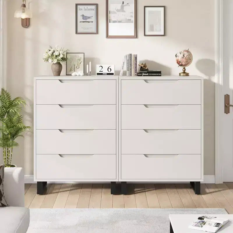 41.5" 4-Drawer Vertical Dresser - Freestanding Wood Storage Cabinet