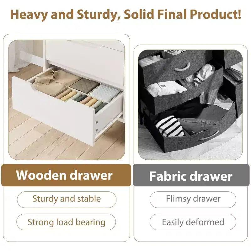 41.5" 4-Drawer Vertical Dresser - Freestanding Wood Storage Cabinet