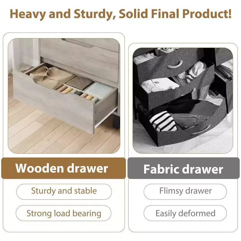 41.5" 4-Drawer Vertical Dresser - Freestanding Wood Storage Cabinet